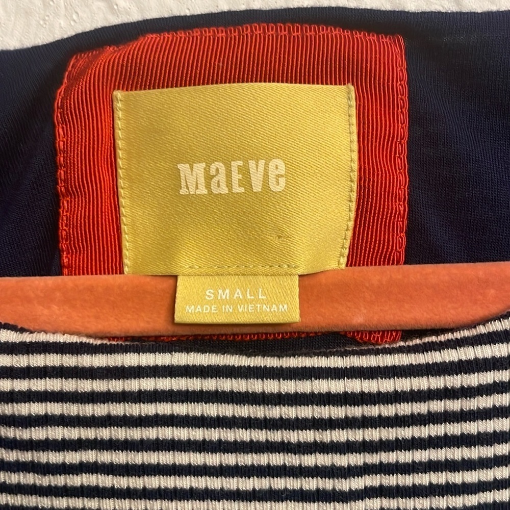 Anthropologie Maeve Cameron Blue/Orange/White Asymmetrical Dress Size S - Picture 3 of 5